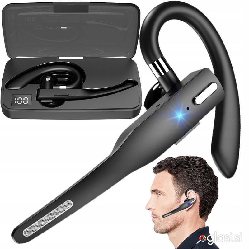 Aku. Bluetooth 5.0 brezžična avto slušalka + power bank 450mAh