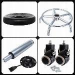 Nastavljiv vrtljiv usnjen frizerski stol črn - mehka kolesa