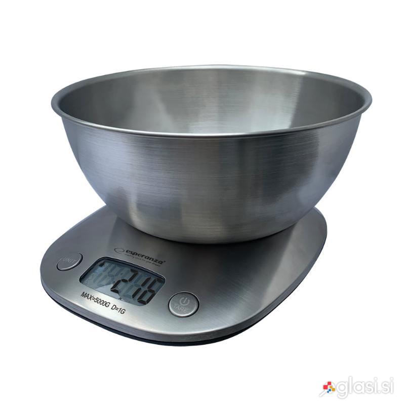 Inox kuhinjska LCD tehtnica s skledo do 5kg