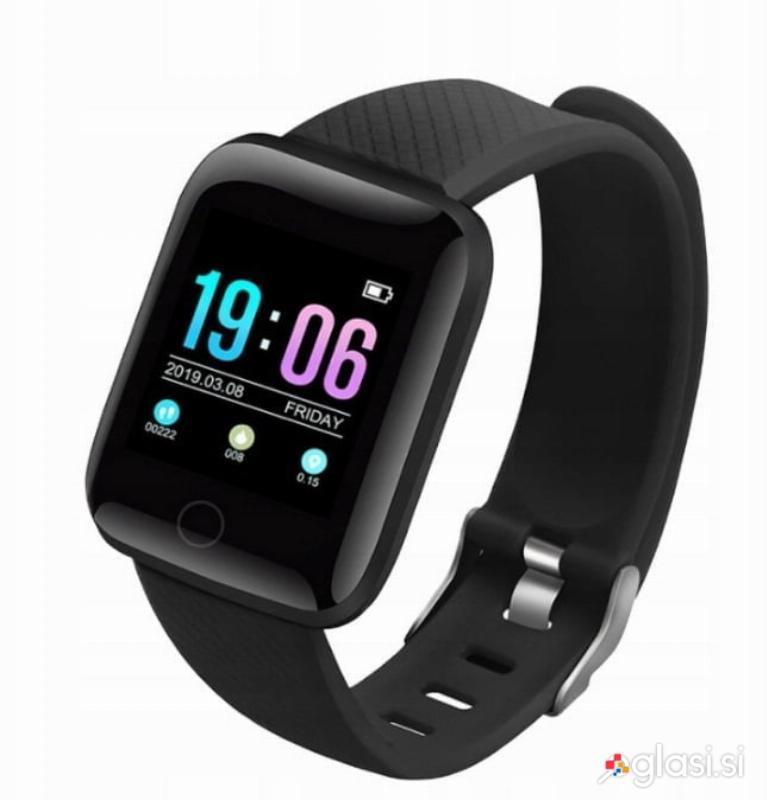 LCD pametna ura silikonska zapestnica Android in iOS M116 črna bluetooth