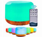 LED RGB aroma difuzor vlažilec zraka z daljinskim upravljalnikom 300ml rjav
