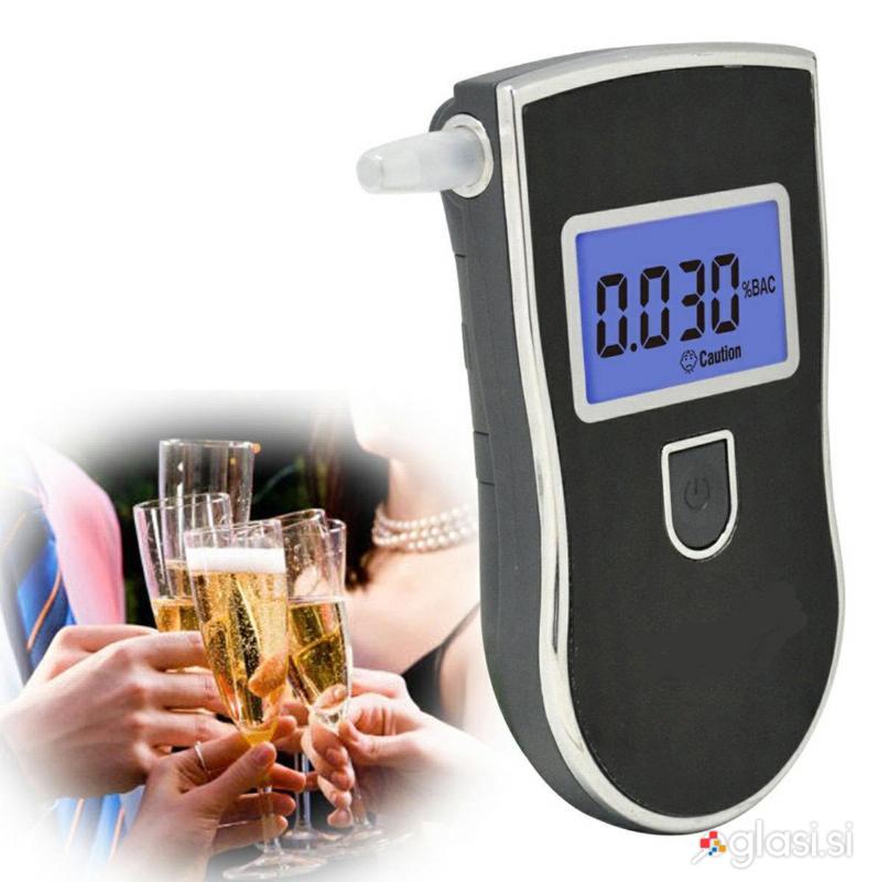Digitalni alkotester z LCD zaslonom + ustniki