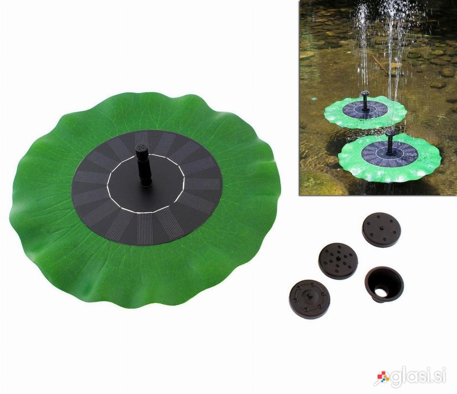 Solarna plavajoča vrtna fontana na listu - črpalka za ribnike