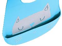 Silikonski slinček za hranjenje otrok moder