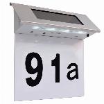 Inox LED solarna hišna številka na tablici 17cm