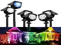 Solarna dekorativna reflektorska talna ali stenska LED RGBW svetilka IP65