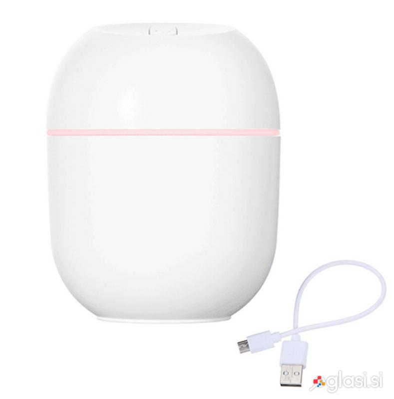 LED RGB mini vlažilec zraka difuzor 220ml bel