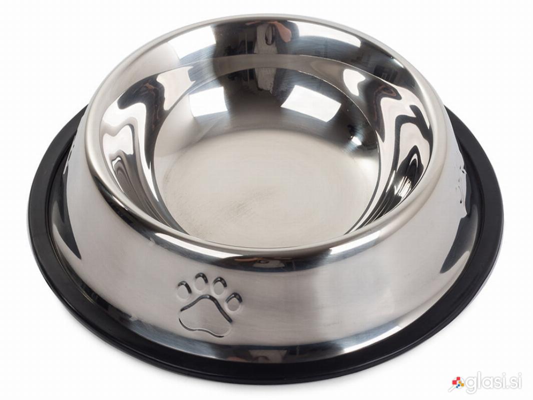Inox kovinska skleda za mačke in pse 0,5L