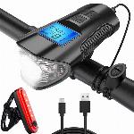 Set akumulatorske kolesarske svetilke z merilnikom hitrosti + zadnja luč