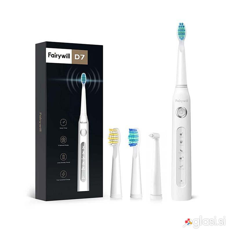 Akumulatorska zobna krtačka bela + 5 načinov delovanja