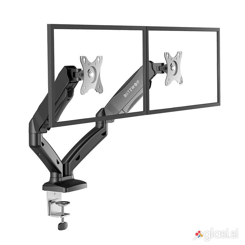 Univerzalni gibljiv nosilec za dva monitorja do 27"