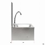 Stenski inox umivalnik z vklopom na koleno + armatura 2