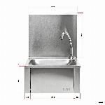 Stenski inox umivalnik z vklopom na koleno + armatura 2