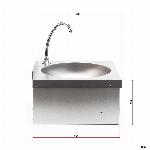 Stenski inox umivalnik z vklopom na koleno + armatura