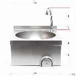 Stenski inox umivalnik z vklopom na koleno + armatura