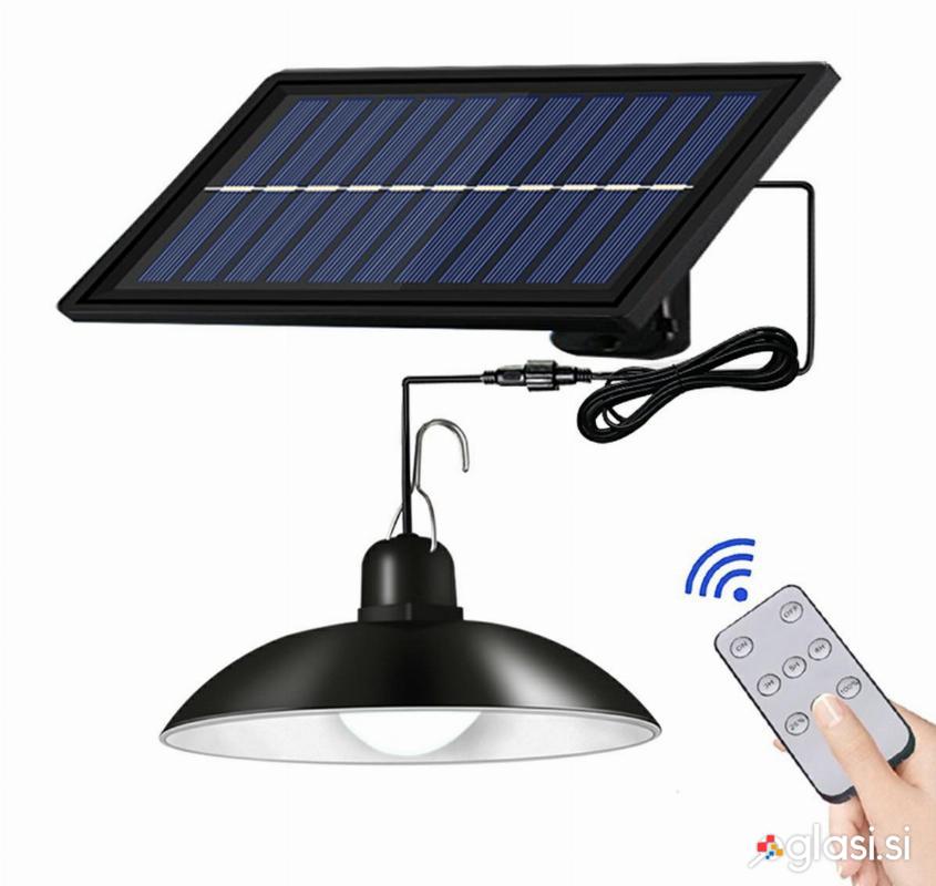 Solarna viseča LED svetilka vodoodporna hladno bela 2200mAh IP65