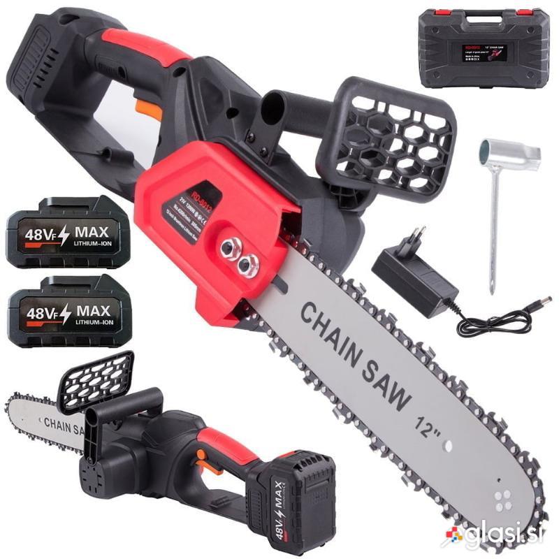 Komplet 48Vf verižna žaga 30cm 2x akumulator in kovček