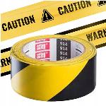 Samolepilni opozorilni trak 48mm črno-rumen 33m