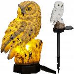 Solarna LED vrtna svetilka bela sova 43cm 2W