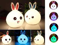 LED RGB akumulatorska mehka otroška lučka touch 1200mAh USB zajček