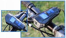 Set akumulatorske kolesarske svetilke z merilnikom hitrosti 4v1