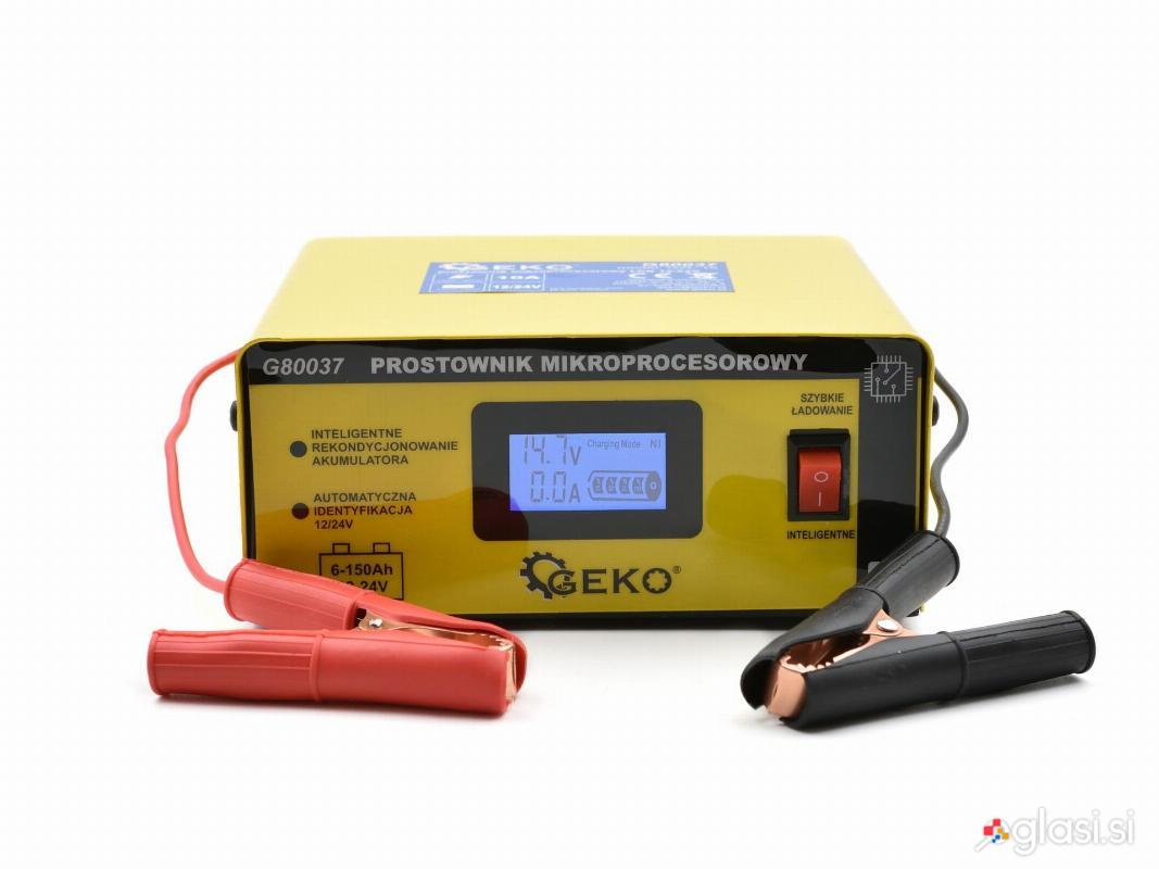 12-24V LCD mikroprocesorski polnilec za akumulatorje 10A 150Ah