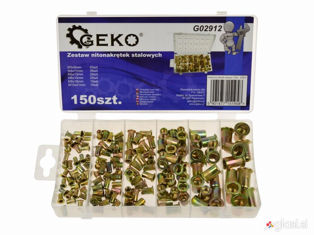 Set jeklenih vtiskanih matic za kovičenje 150 kos