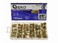 Set jeklenih vtiskanih matic za kovičenje 150 kos