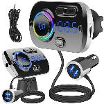 8V1 avto FM oddajnik SD bluetooth 2x USB 12-24V LED RGB