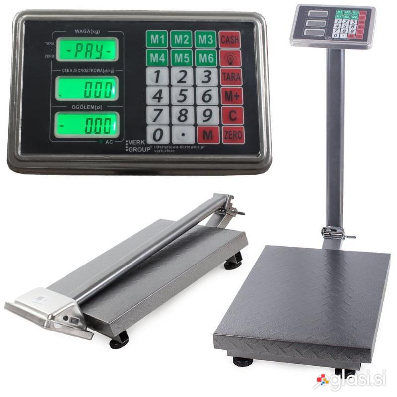 Kovinska digitalna elektronska tehtnica do 100kg - osvetljena LCD