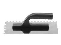 Inox zidarska gladilka zobata 270mm - PVC ročka