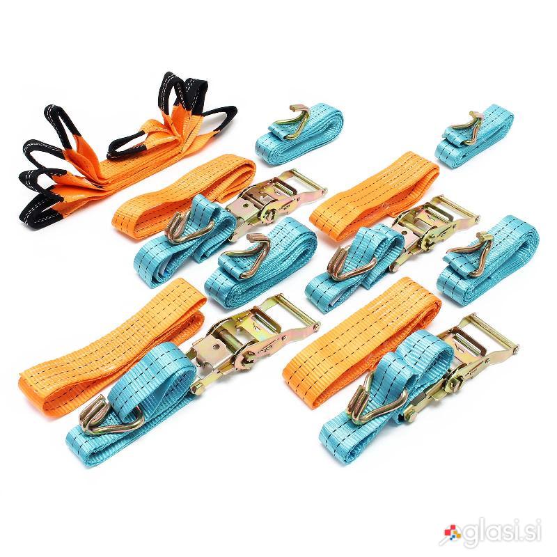 Set 4x trakov za privezovanje za avto 3.5m - gurtna