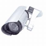 Srebrna lažna kamera z LED - bullet