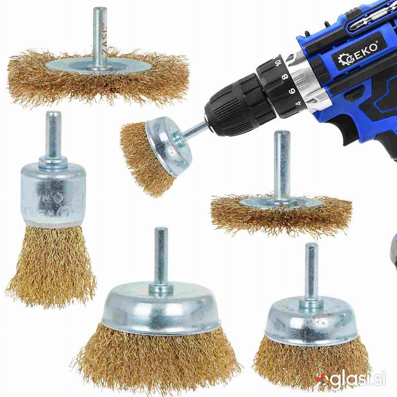 Set 5 žičnih krtač za vijačnike 6mm