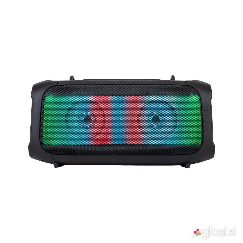 Prenosni aku. FM USB karaoke zvočnik Bluetooth LED RGB 8W Music Box GO + mikrofo