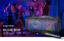 Prenosni aku. FM USB karaoke zvočnik Bluetooth LED RGB 8W Music Box GO + mikrofo