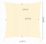 Vodoodporno UV vrtno senčno jadro 3,6×3,6m pravokotno bež