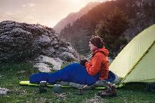 2v1 topla spalna vreča 200cm s kapuco modra