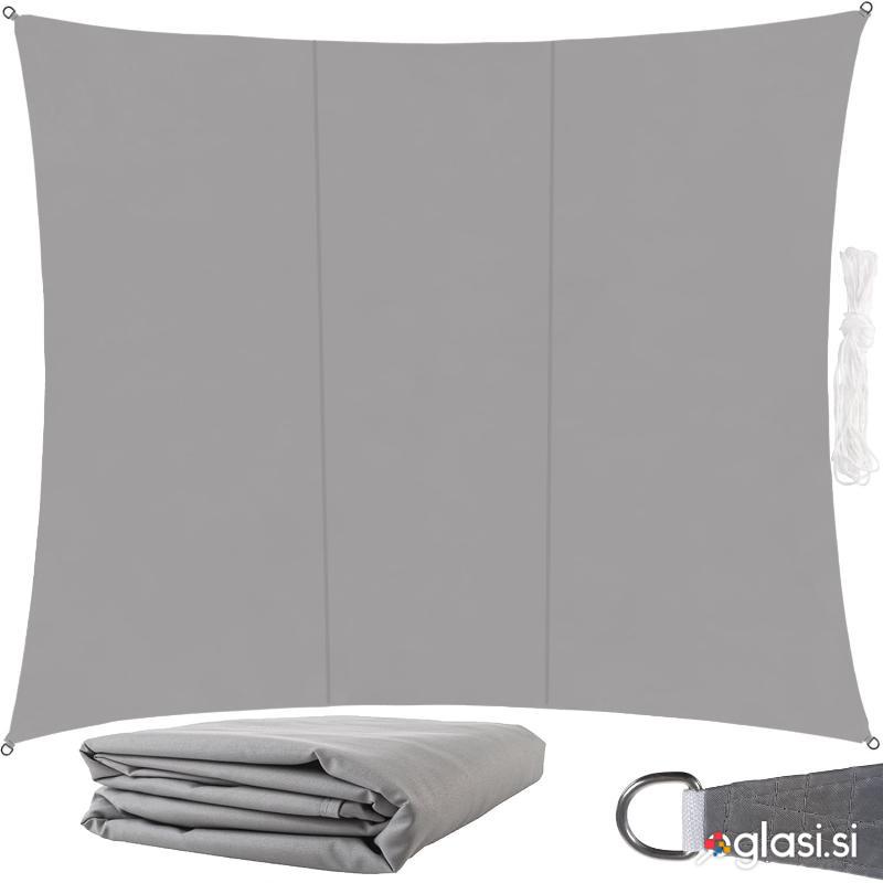 Vodoodporno UV vrtno senčno jadro 4x3m pravokotno sivo