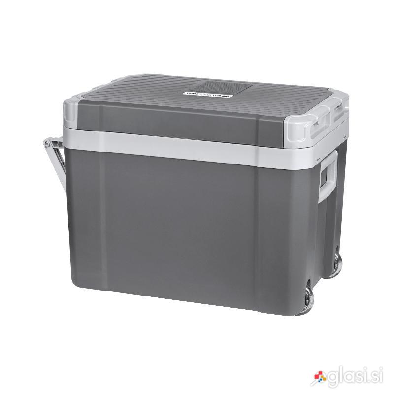 Prenosni turistični hladilnik 35L s funkcijo gretja 12-220V siv na kolesih