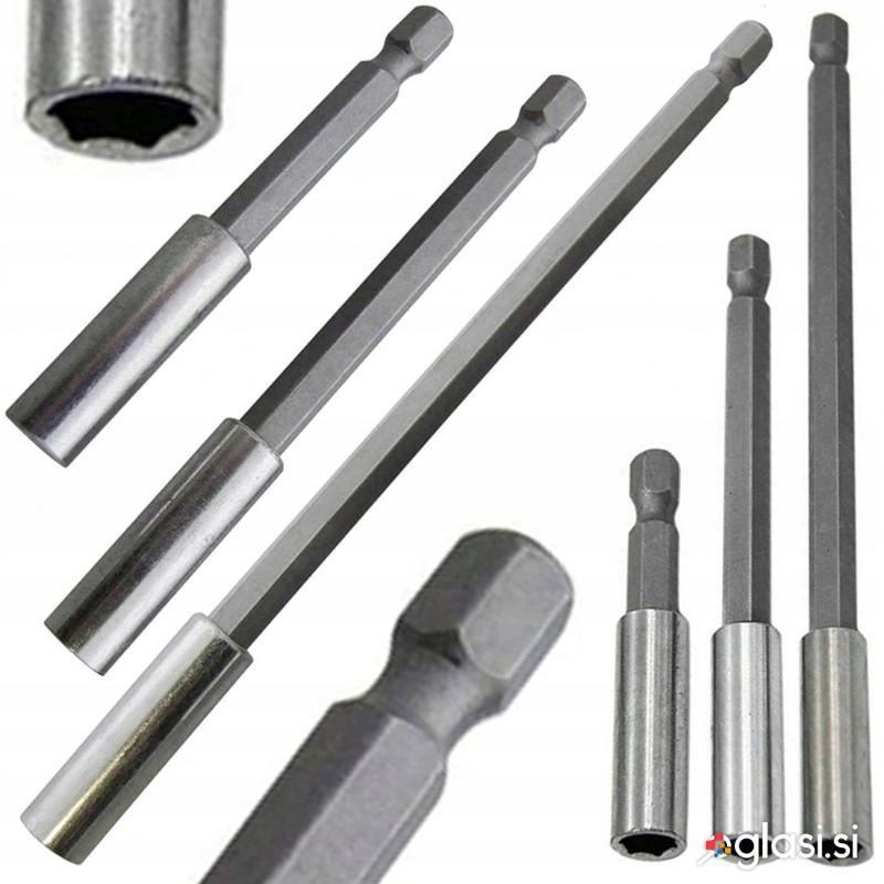 Set magnetnih podaljškov HEX za vijačnike 50 100 in 150mm
