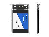 2,5" SATA ohišje za trdi disk USB 3.0 LED prozoren