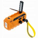 Pohodniški aku. 1200mAh solarni FM radio na dinamo LED powerbank SOS