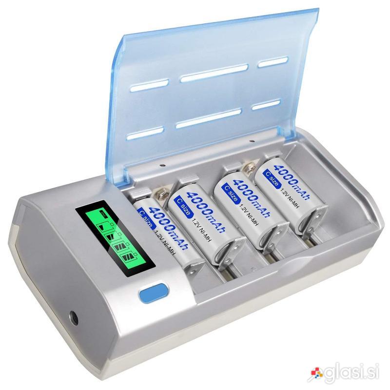 Univerzalni LCD polnilnik za 4 polnilne baterije Ni-Mh Ni-Cd
