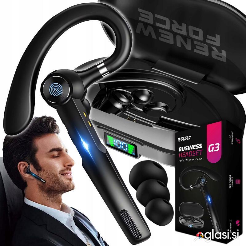 Aku. Bluetooth 5.1 brezžična avto slušalka 10m + power bank 400mAh