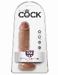 DILDO King Cock With Balls Tan 7''