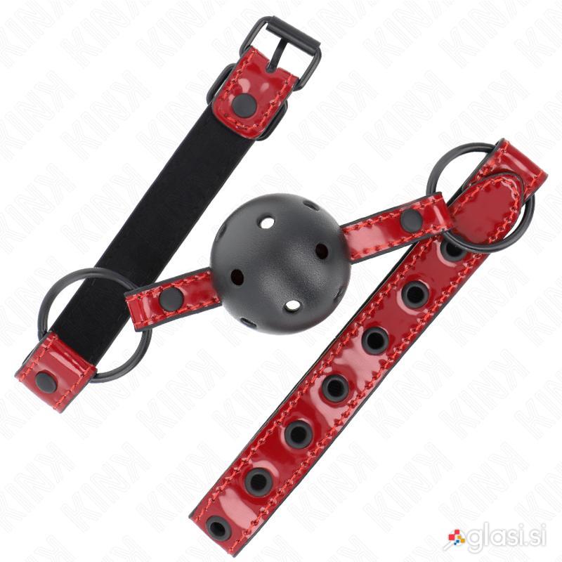 GAG Kink Shiny Leatherette Red/Black (4,5 cm)