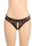  HLAČKE Z ODPRTINO Ohyeah P5267 Black - odprto mednožje, črna barva