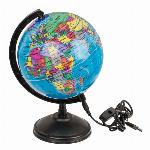 Dekorativna vrteča LED namizna svetilka globus 15cm USB