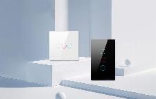 Pametno stekleno LED WiFi stikalo touch TUYA 3-kanalno črno Alexa Google Assista